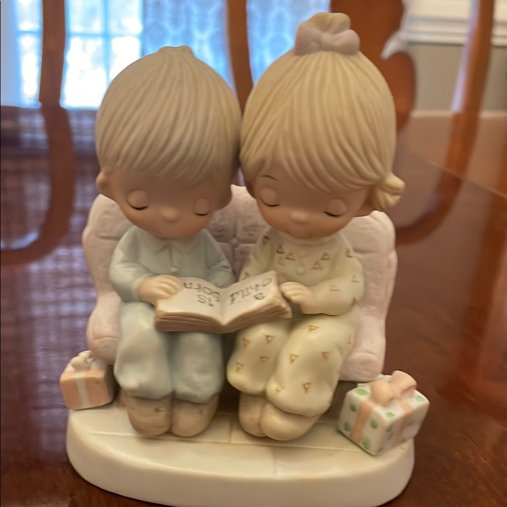 Precious Moments Ceramic Figurine - Cream and Blue